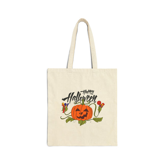 Happy Halloween Cotton Canvas Tote Bag