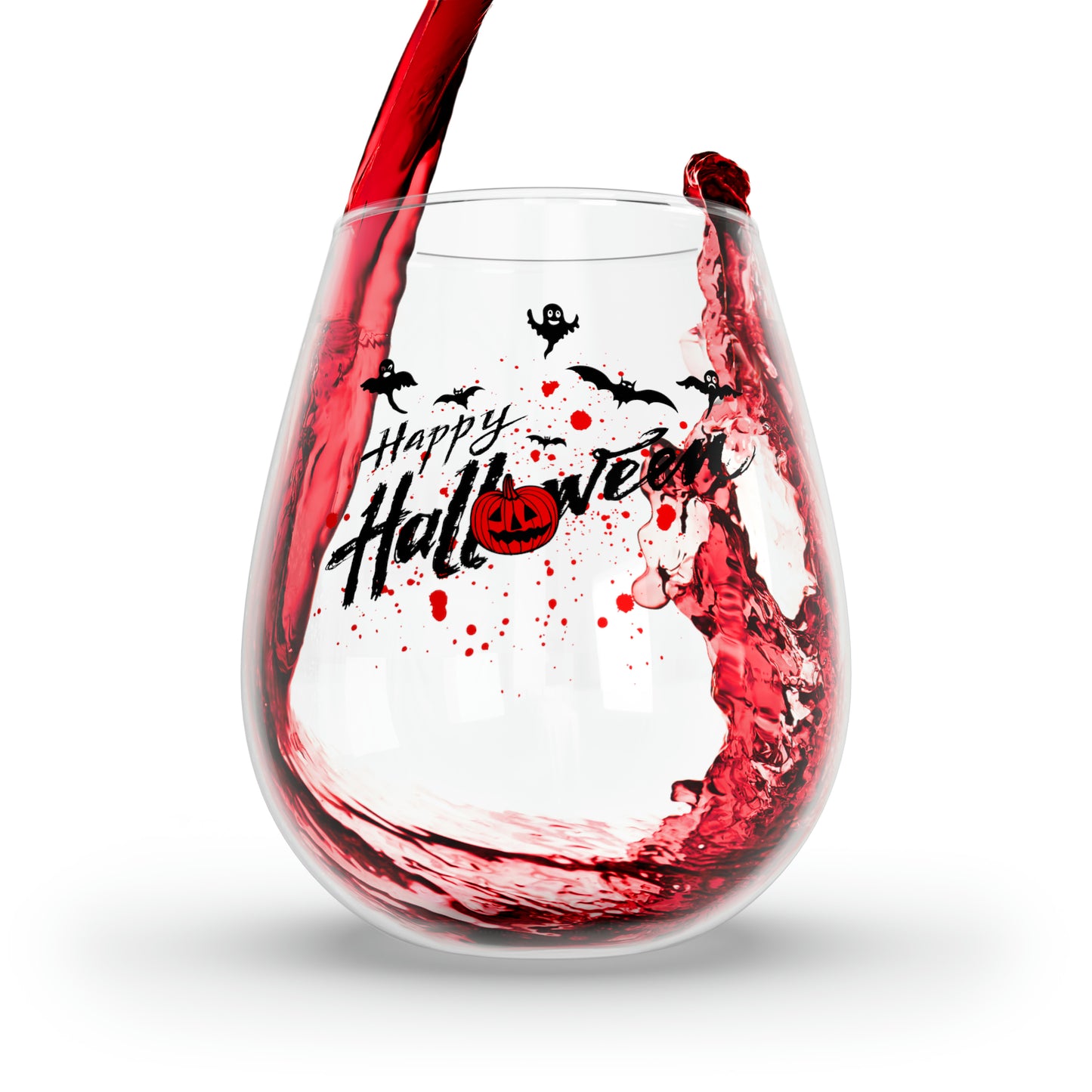 Happy Halloween Wine Glass