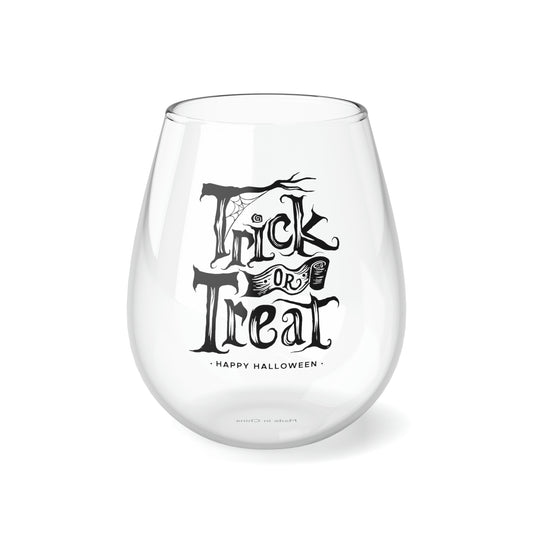 Trick Or Treat Happy Halloween Wine Glass