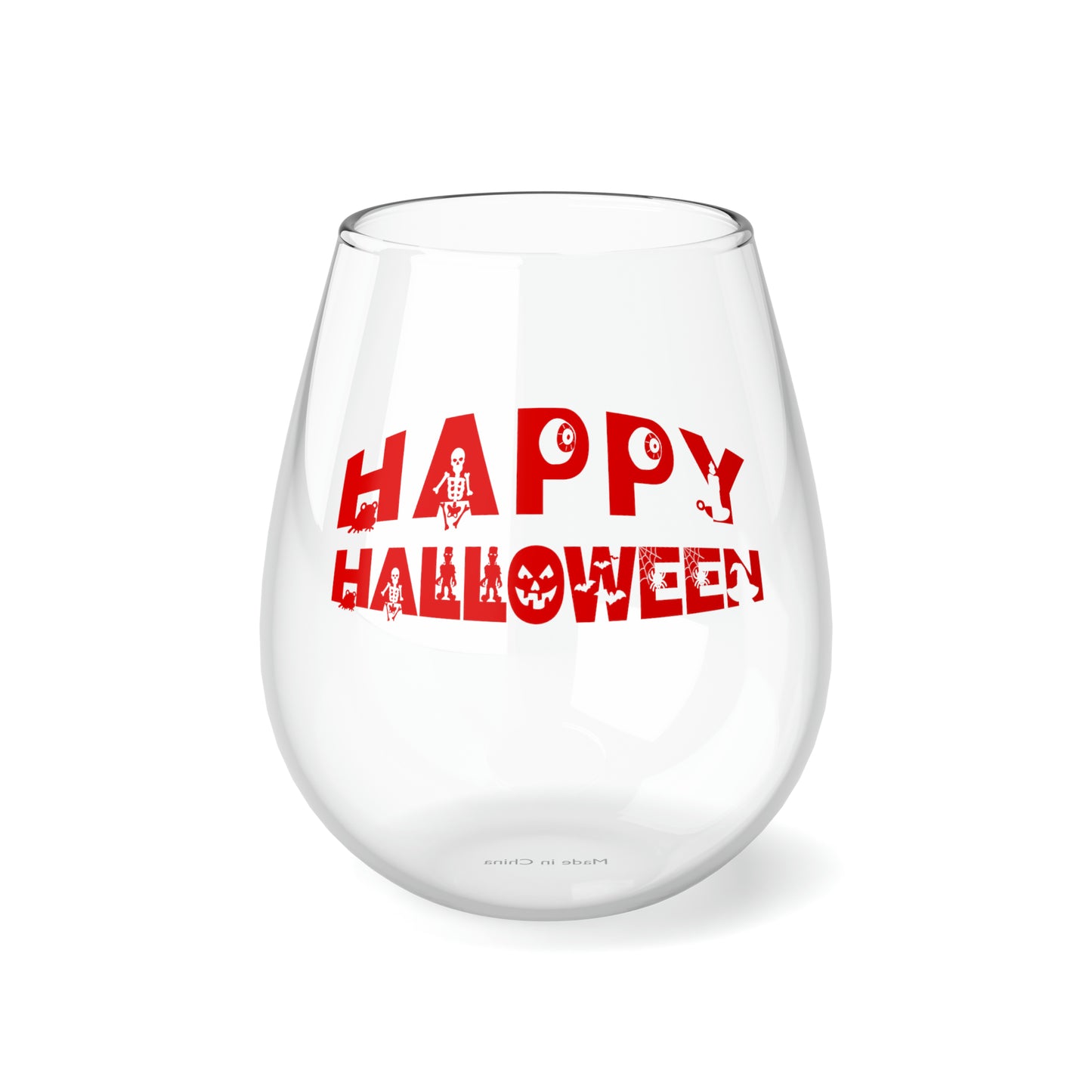 Happy Halloween Wine Glass