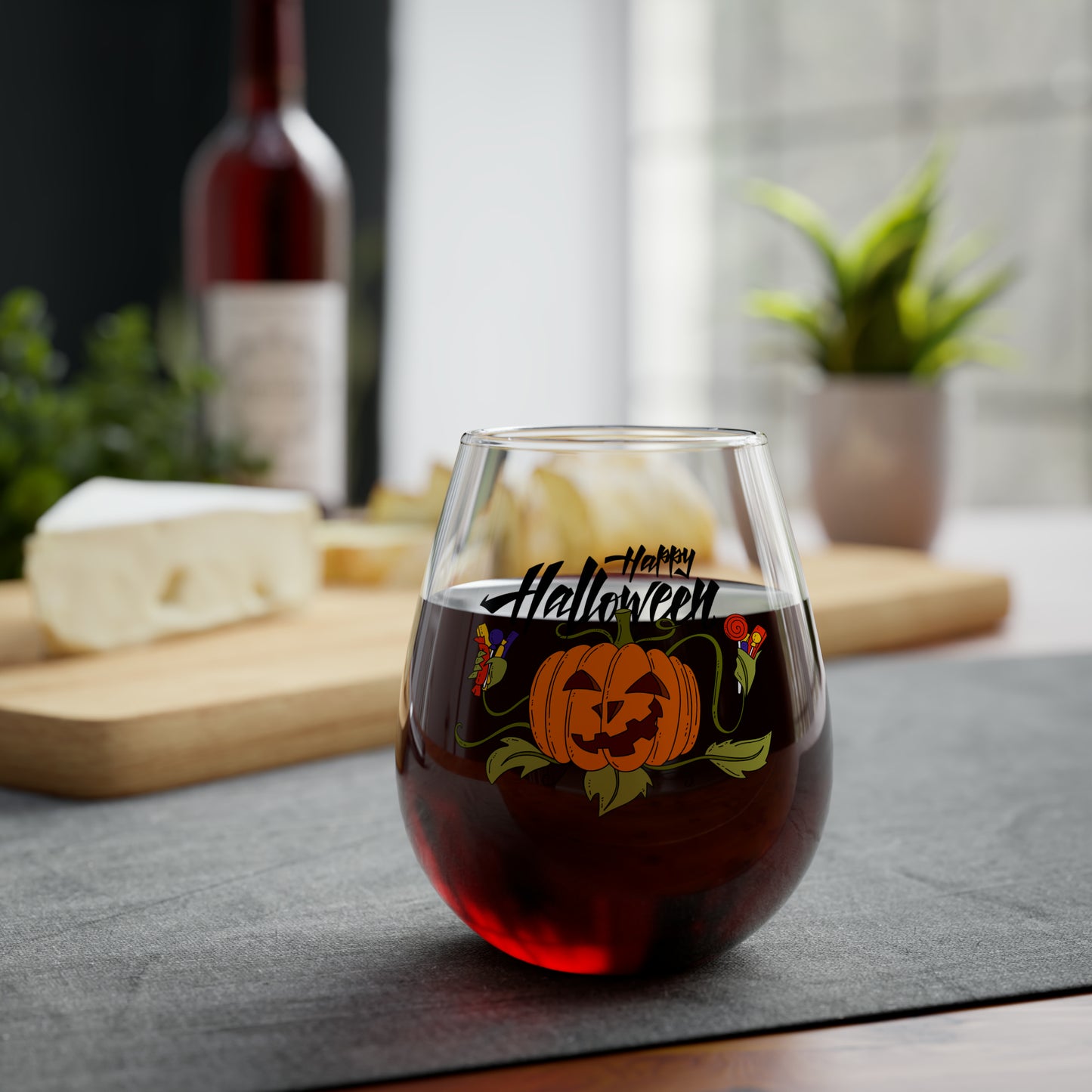 Happy Halloween Wine Glass