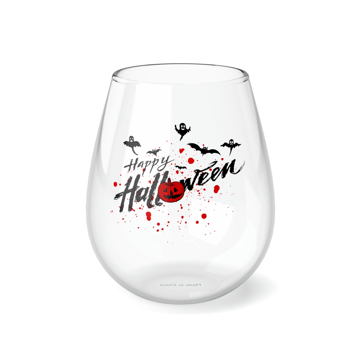 Happy Halloween Wine Glass