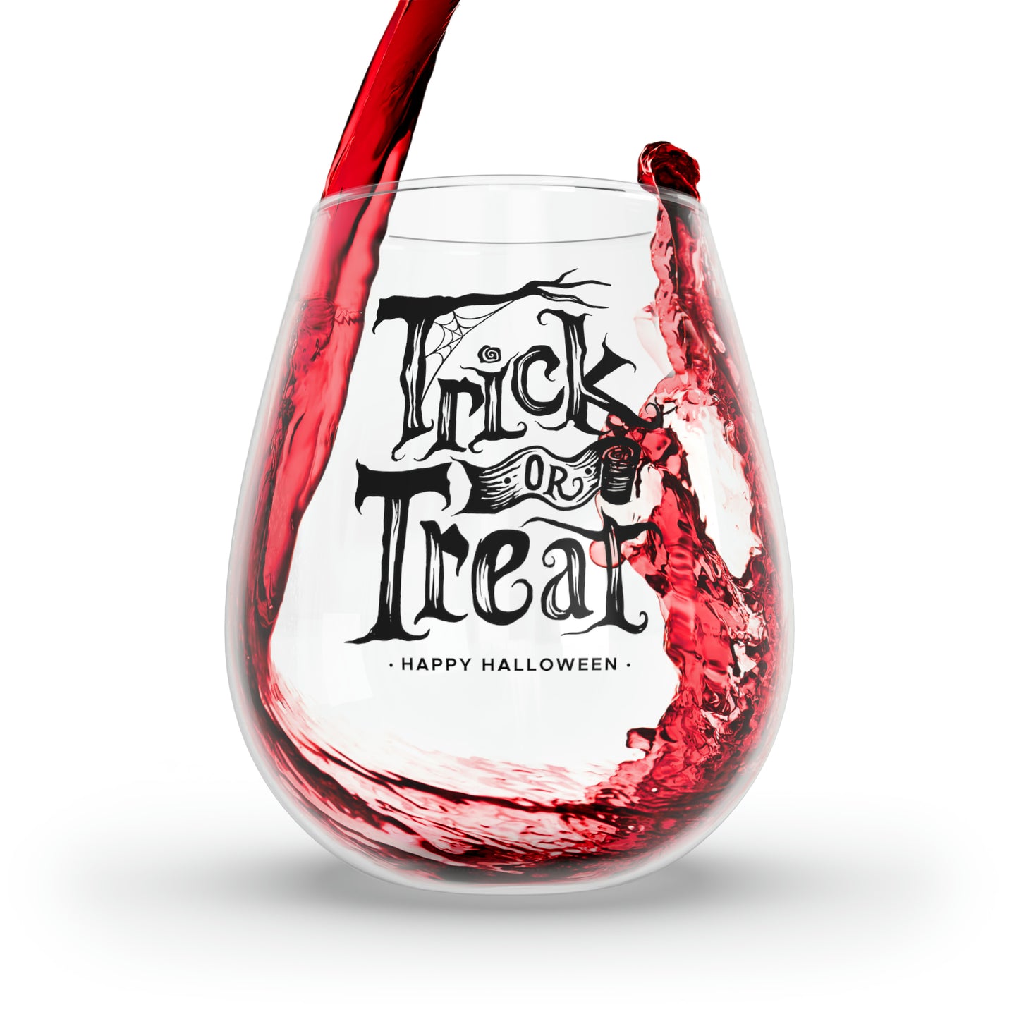 Trick Or Treat Happy Halloween Wine Glass