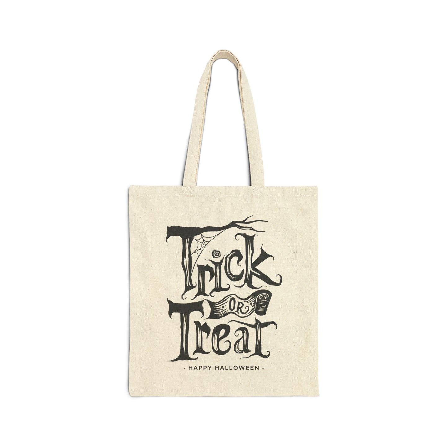 Trick Or Treat Happy Halloween Cotton Canvas Tote Bag